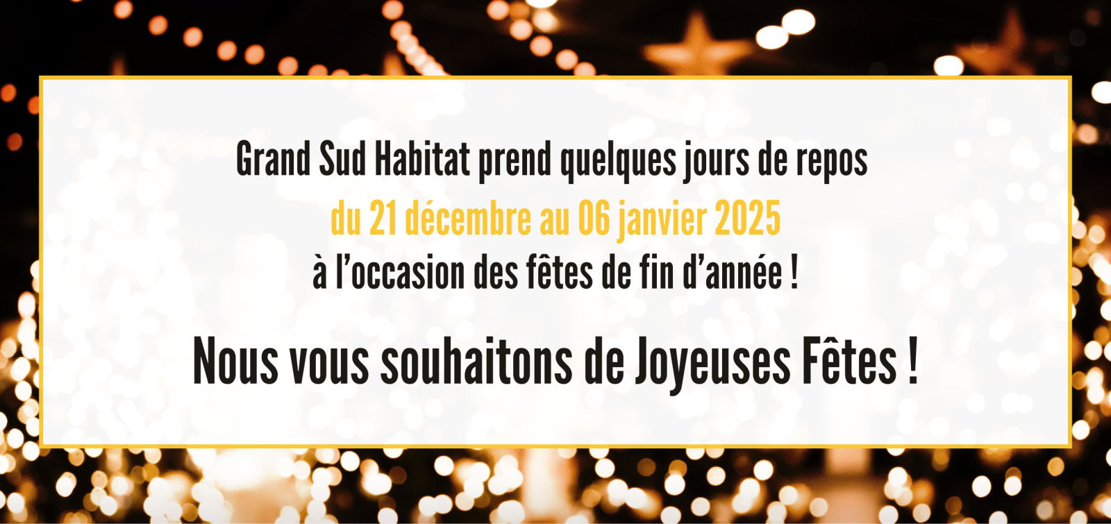 Dates de fermeture - fêtes de fin d'année